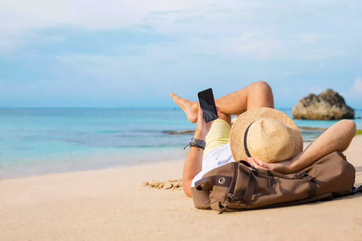 Enjoying the beach